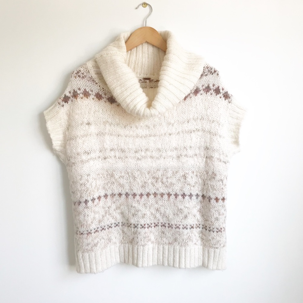 FREE PEOPLE Snow Bunny Fair Isle Sweater Ivory XS